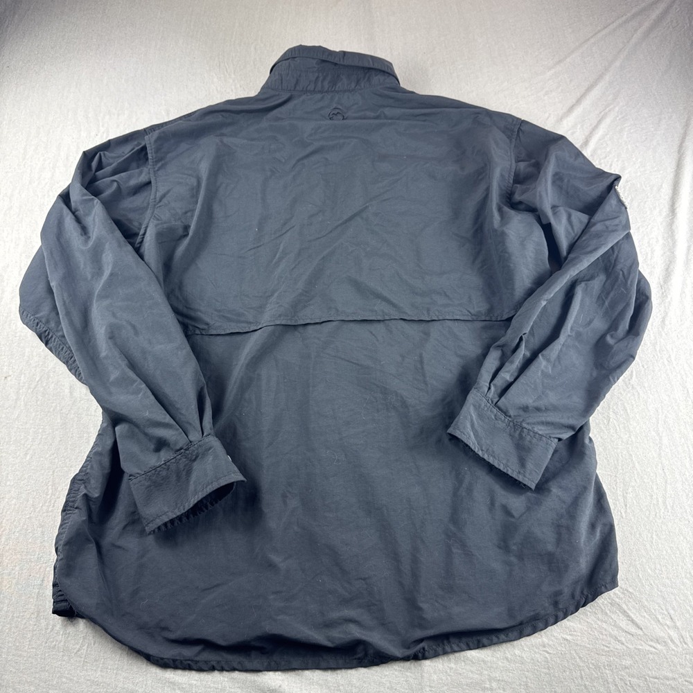 Magellan Fish Gear Vented Shirt Mens L Black Long Sleeve Button Up Performance - Picture 2 of 6